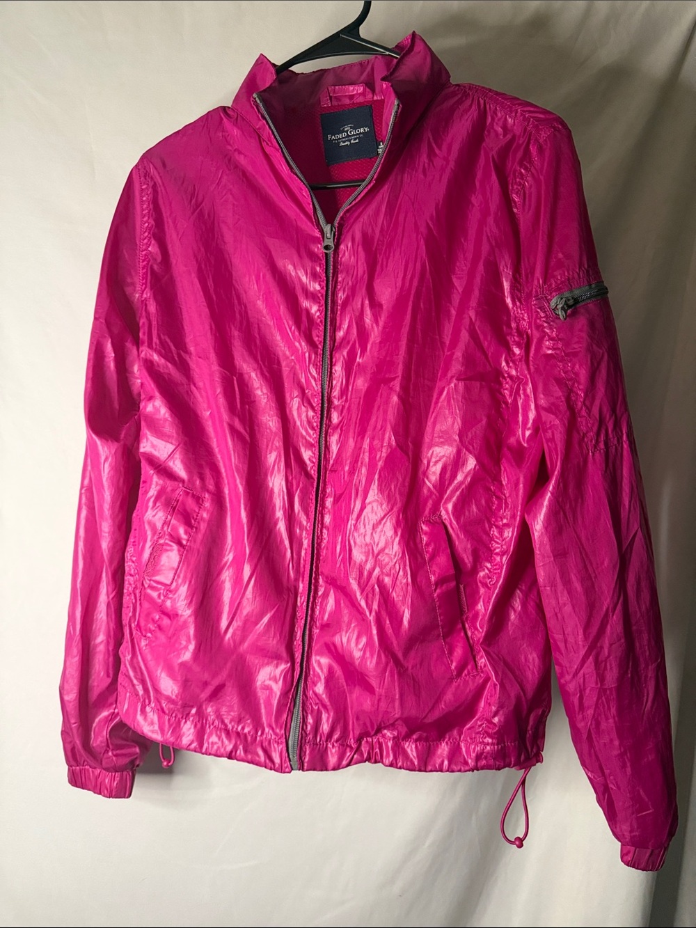 Faded Glory Women's Bright Pink Lightweight Bomber Jacket